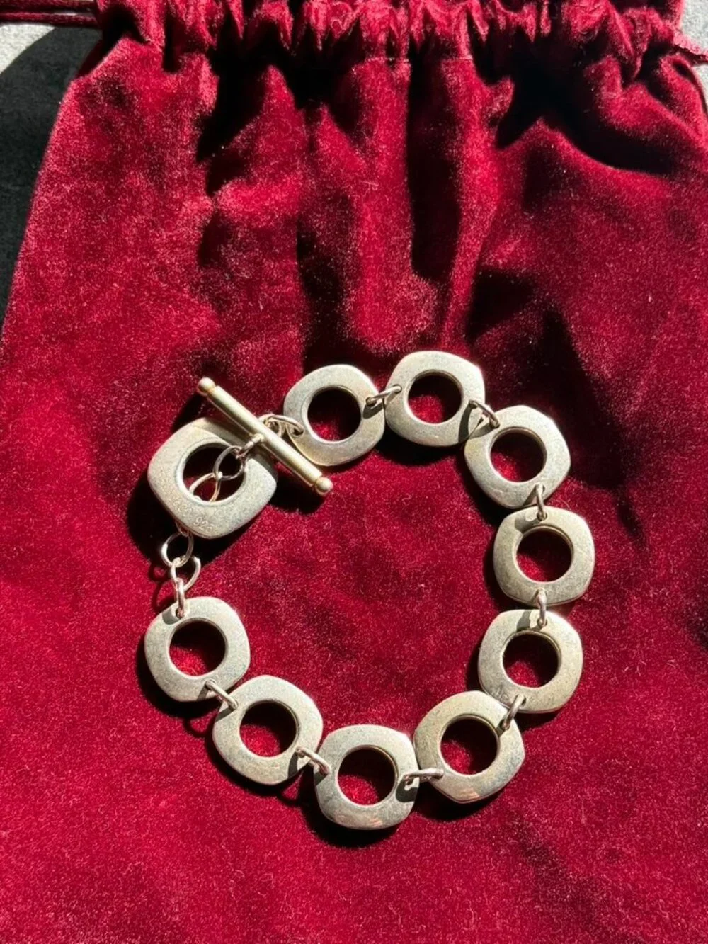 Vintage Square Cushion Toggle Link Sterling Silver Tiffany & Co - Picture 2 of 7